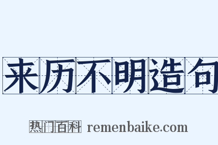 来历不明造句是什么意思的图片